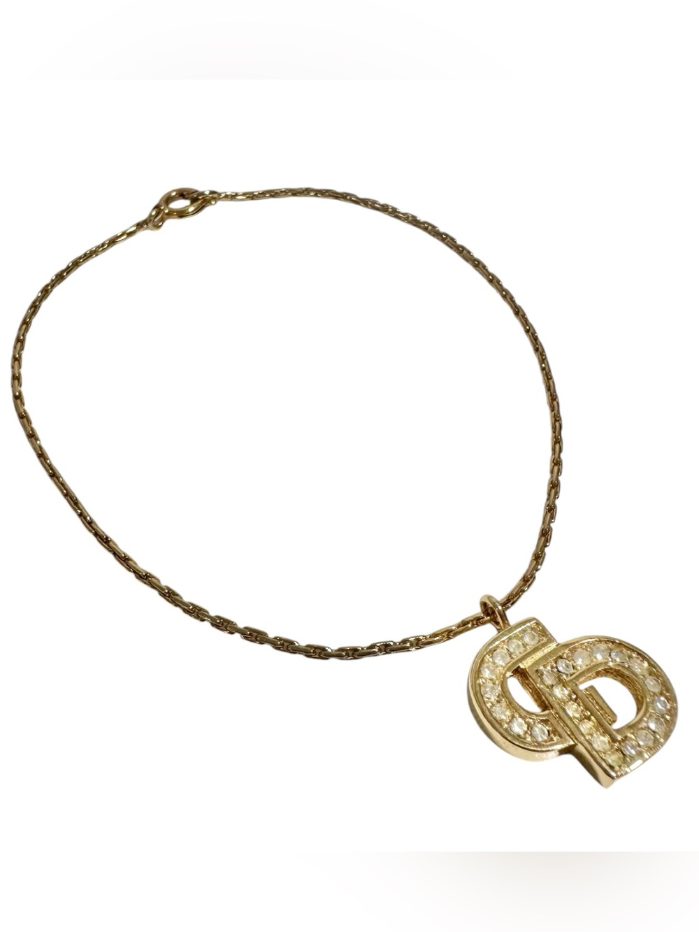 Christian Dior Gold & Crystal “CD” Initials Engraved Vintage Bracelet - Picture 11 of 13